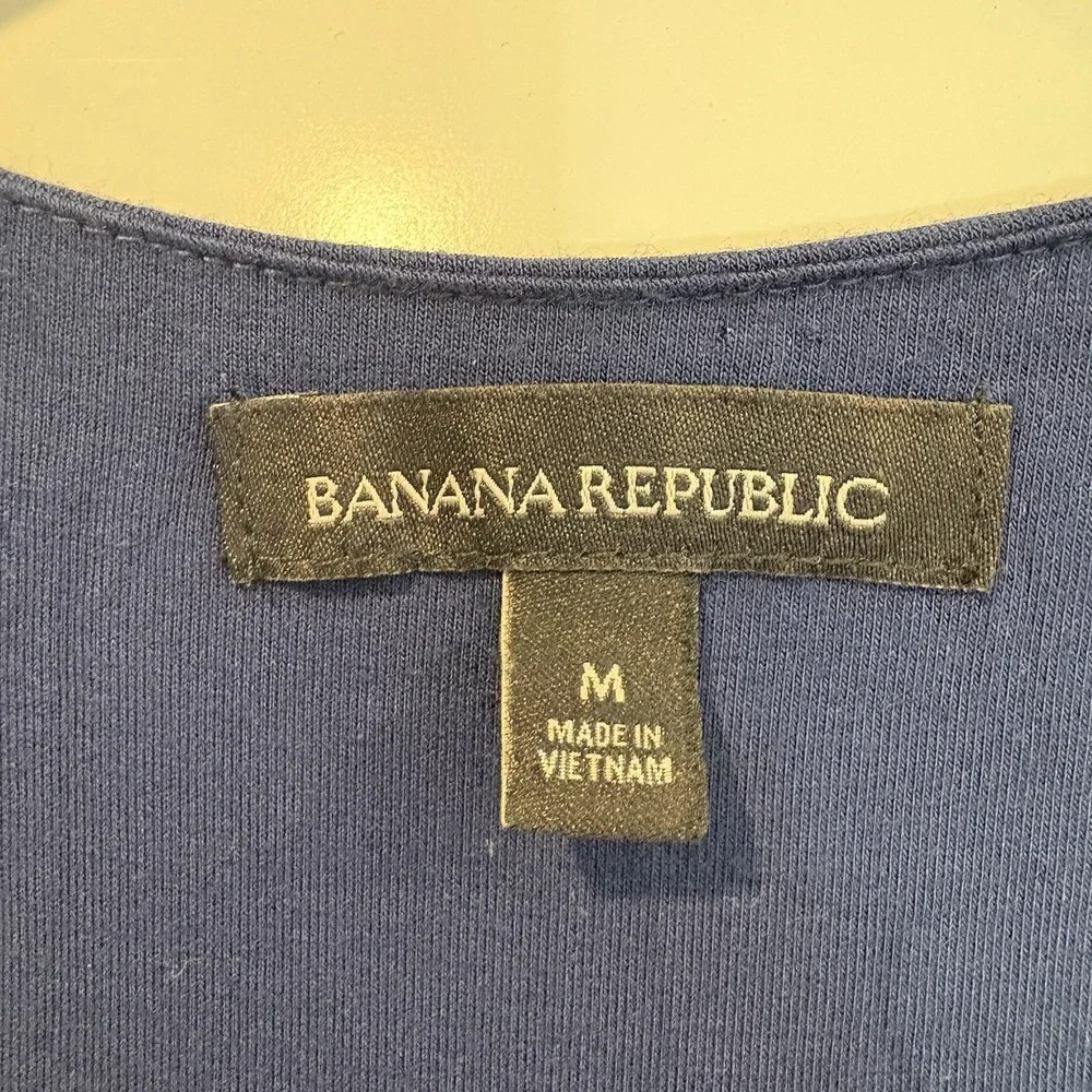 Banana Republic Navy Blue V-Neck Ruched Tulip Hem Sleeveless Sheath Dress Medium
